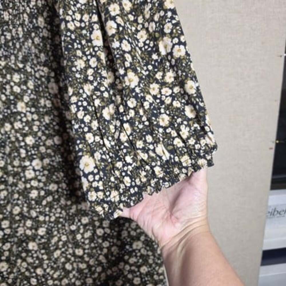 Old Navy Wildflower Floral Tiered Short Sleeve Fit Flare Maxi Dress Sz 4X Black - Picture 9 of 13